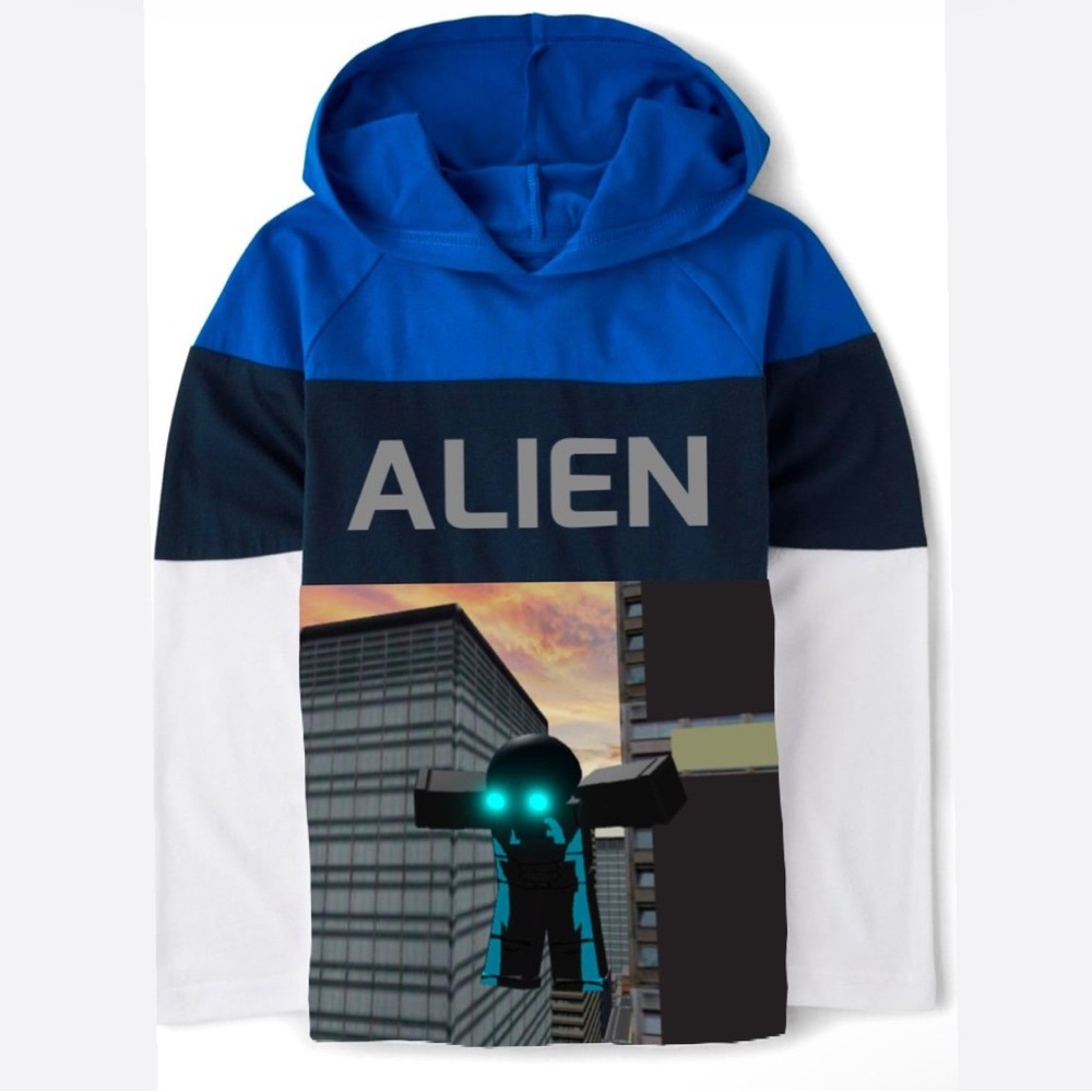 Roblox Kids Graphic Colorblock Hoodie Shirt Boys